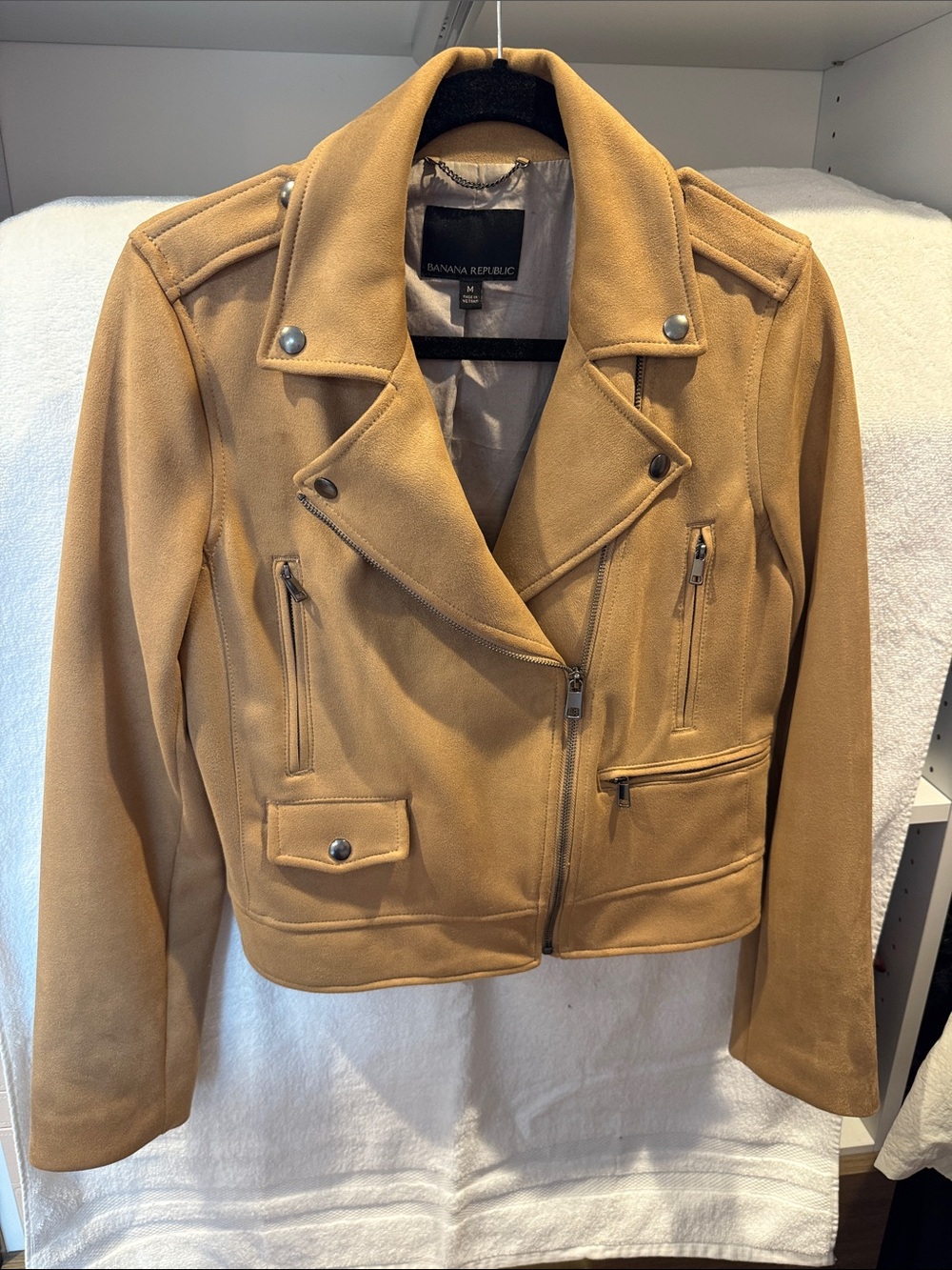 Banana Republic Camel Suede Moto Jacket